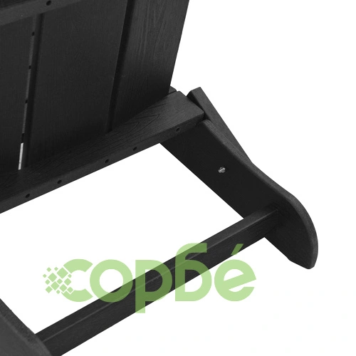 3-частов градински комплект от черен HDPE - 2 сгъваеми Adirondack стола (74.5x80.5x90 см) и странична маса (38x38x45 см) ➤ топ цена ➤ sorbe.bg