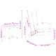 3-частов градински комплект от черен HDPE - 2 сгъваеми Adirondack стола (74.5x80.5x90 см) и странична маса (38x38x45 см)