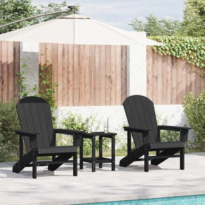 Adirondack столове комплект 2 броя, черни, 74x82x90 см, HDPE материал