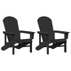 Adirondack столове комплект 2 броя, черни, 74x82x90 см, HDPE материал