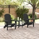 Adirondack столове комплект 2 броя, черни, 74x82x90 см, HDPE материал