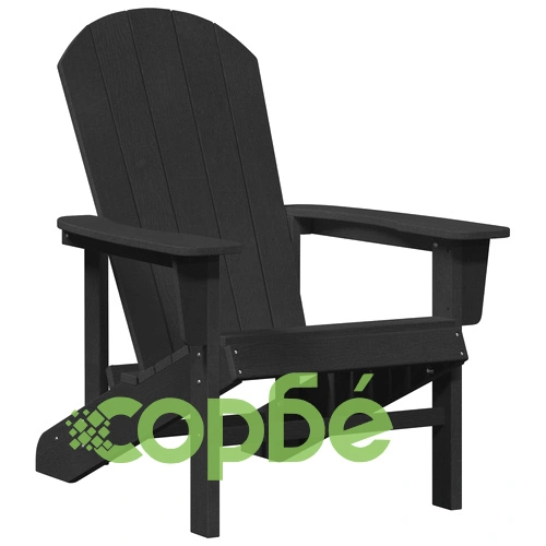 Adirondack столове комплект 2 броя, черни, 74x82x90 см, HDPE материал ➤ топ цена ➤ sorbe.bg