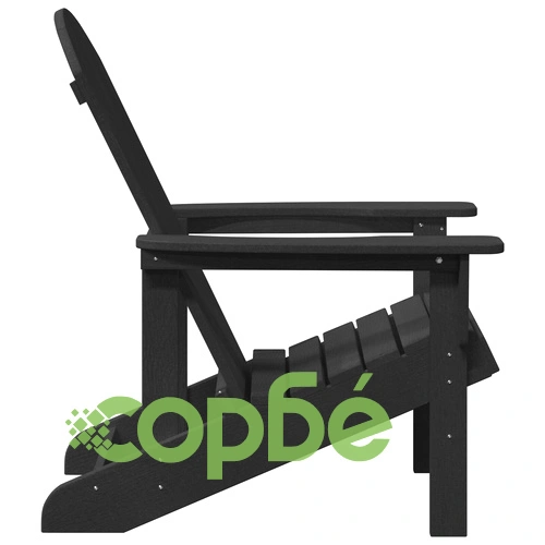Adirondack столове комплект 2 броя, черни, 74x82x90 см, HDPE материал ➤ топ цена ➤ sorbe.bg