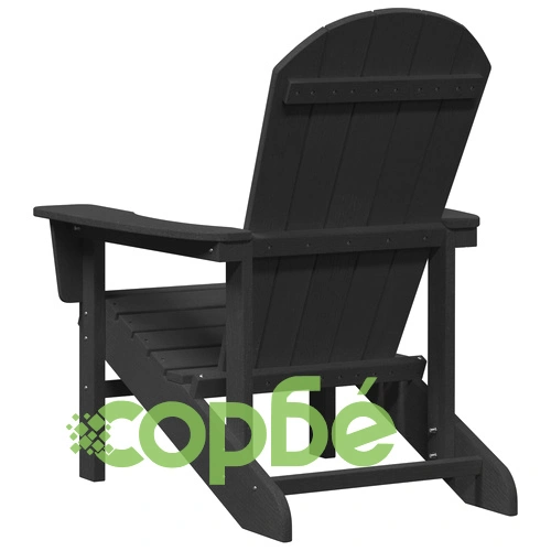 Adirondack столове комплект 2 броя, черни, 74x82x90 см, HDPE материал ➤ топ цена ➤ sorbe.bg