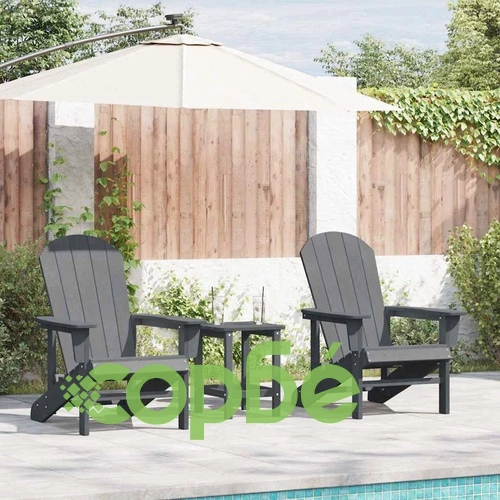 Градински столове Adirondack 2 бр. светлосиви 74x82x90 см HDPE ➤ топ цена ➤ sorbe.bg