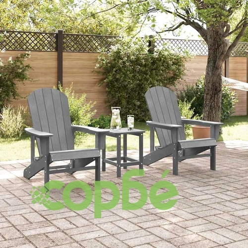 Градински столове Adirondack 2 бр. светлосиви 74x82x90 см HDPE ➤ топ цена ➤ sorbe.bg