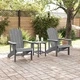 Градински столове Adirondack 2 бр. светлосиви 74x82x90 см HDPE
