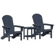 Комплект градински мебели 3 части HDPE тъмносин 74x82x91 см