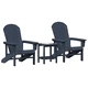 Комплект градински мебели 3 части HDPE тъмносин 74x82x91 см