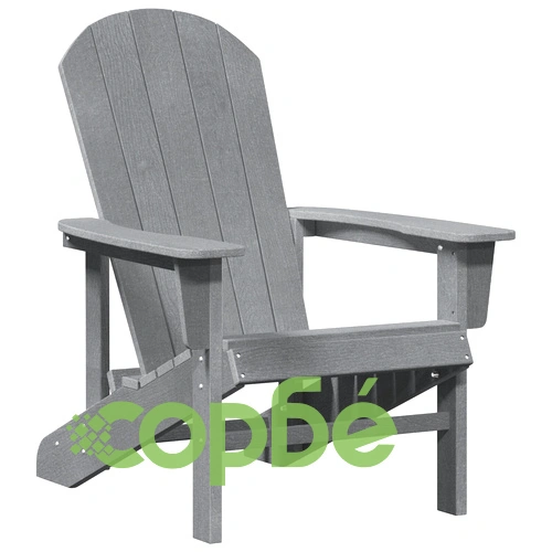 3-частен комплект градински мебели Adirondack - 2 стола и маса от HDPE, светлосиви ➤ топ цена ➤ sorbe.bg