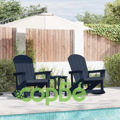 Комплект 2 броя люлеещи се столове Адирондак HDPE нейви синьо 73.5x92x90 см ➤ топ цена ➤ sorbe.bg