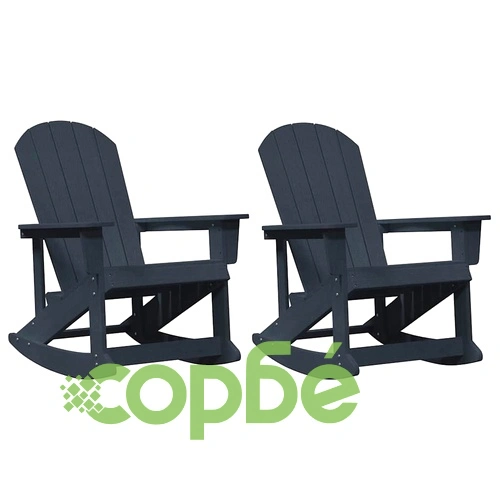 Комплект 2 броя люлеещи се столове Адирондак HDPE нейви синьо 73.5x92x90 см ➤ топ цена ➤ sorbe.bg