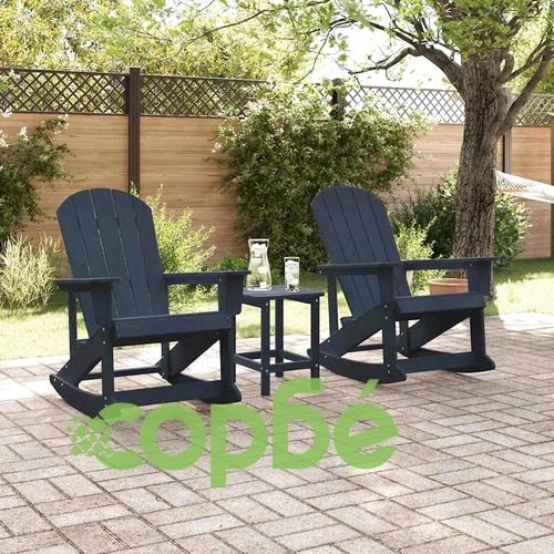 Комплект 2 броя люлеещи се столове Адирондак HDPE нейви синьо 73.5x92x90 см ➤ топ цена ➤ sorbe.bg