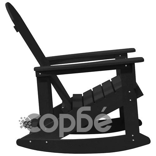 Адирондак люлеещи се столове 2 бр. черни HDPE 73.5x92x90 см ➤ топ цена ➤ sorbe.bg