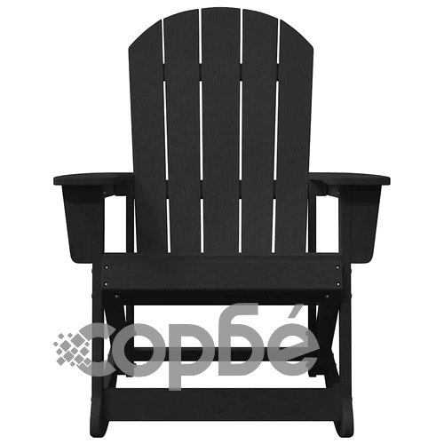 Адирондак люлеещи се столове 2 бр. черни HDPE 73.5x92x90 см ➤ топ цена ➤ sorbe.bg