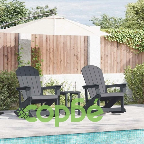 Адирондак люлеещи се столове 2 бр. светлосиво HDPE 73.5x92x90 см ➤ топ цена ➤ sorbe.bg