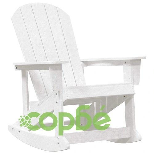 Комплект за градина 3 части с люлеещи столове - бял HDPE 73.5x92x90 см ➤ топ цена ➤ sorbe.bg