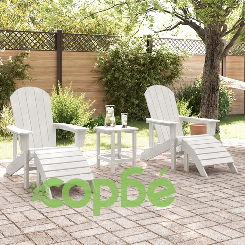 Комплект 2 бр. Adirondack столове с подлакътници от бял HDPE материал ➤ топ цена ➤ sorbe.bg