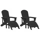 Градински столове Adirondack 2 бр Черни от HDPE материал