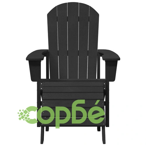 Градински столове Adirondack 2 бр Черни от HDPE материал ➤ топ цена ➤ sorbe.bg