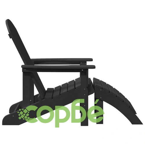 Градински столове Adirondack 2 бр Черни от HDPE материал ➤ топ цена ➤ sorbe.bg