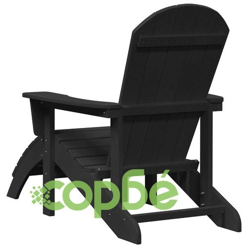 Градински столове Adirondack 2 бр Черни от HDPE материал ➤ топ цена ➤ sorbe.bg
