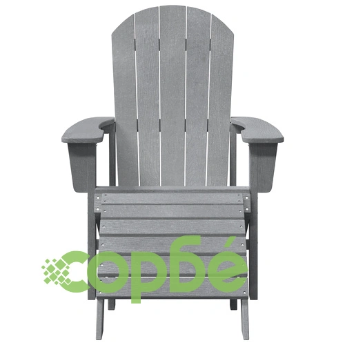 Градински столове Adirondack с подлакътници 2 бр. светлосив HDPE ➤ топ цена ➤ sorbe.bg