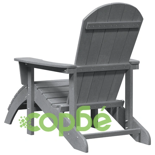 Градински столове Adirondack с подлакътници 2 бр. светлосив HDPE ➤ топ цена ➤ sorbe.bg