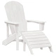3-Частен Комплект Градинска Мебел Adirondack от Бял HDPE с Маса