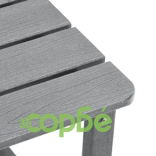 3-части градински комплект Adirondack от светлосив HDPE - 2 стола с поставка за крака и странична маса 38x38x45 см ➤ топ цена ➤ sorbe.bg