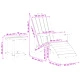 3-части градински комплект Adirondack от светлосив HDPE - 2 стола с поставка за крака и странична маса 38x38x45 см