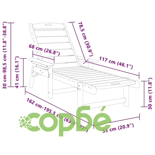 Шезлонги 2 броя бели 162x53x98.5 см HDPE ➤ топ цена ➤ sorbe.bg