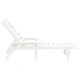 Шезлонги 2 броя бели 162x53x98.5 см HDPE