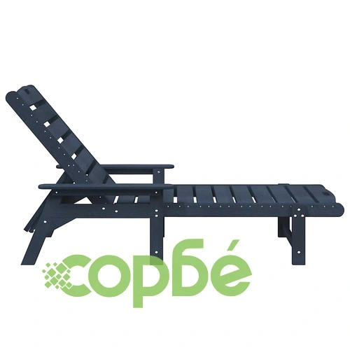 Градински шезлонги 2 броя тъмносини 162x53x98.5 см HDPE ➤ топ цена ➤ sorbe.bg