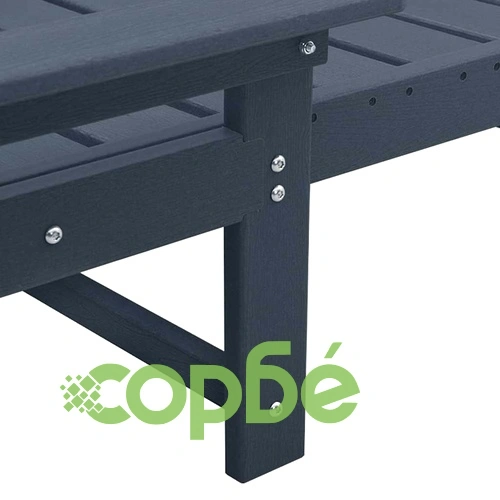 Градински шезлонги 2 броя тъмносини 162x53x98.5 см HDPE ➤ топ цена ➤ sorbe.bg