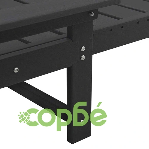 Шезлонги HDPE 2 броя черни 162x53x98.5 см за градина и балкон ➤ топ цена ➤ sorbe.bg