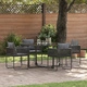 6-парен комплект за хранене с метална маса и полиратанови столове с възглавници за градина