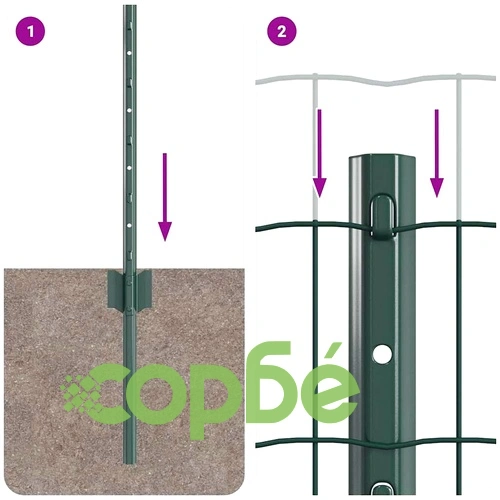Евро ограда с 11 U колчета зелена 0.8x25 м прахово боядисана стомана ➤ топ цена ➤ sorbe.bg
