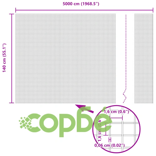 Заварена телена ограда от поцинкована стомана със сребристо покритие, 1.4x50 м, с 44 U-образни стълба ➤ топ цена ➤ sorbe.bg