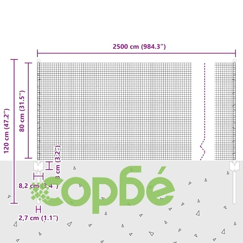 Телена ограда с 22 колчета зелена 0.8x50 м стомана ➤ топ цена ➤ sorbe.bg