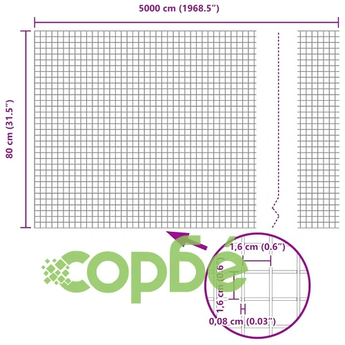 Телена ограда с 22 колчета зелена 0.8x50 м стомана ➤ топ цена ➤ sorbe.bg