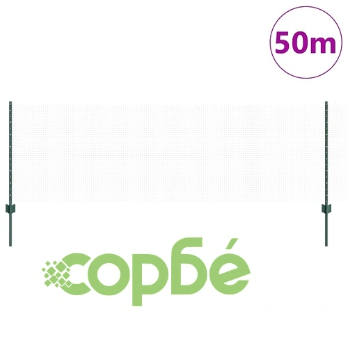 Телена ограда с 22 колчета зелена 0.8x50 м стомана ➤ топ цена ➤ sorbe.bg