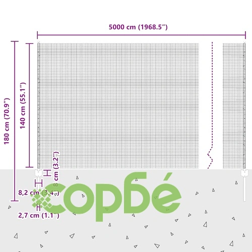 Заварена мрежеста ограда с колчета зелена 1.4 x 50 м стомана ➤ топ цена ➤ sorbe.bg