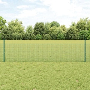 Заварена мрежеста ограда с U колчета зелена 0.5 x 100 м стомана