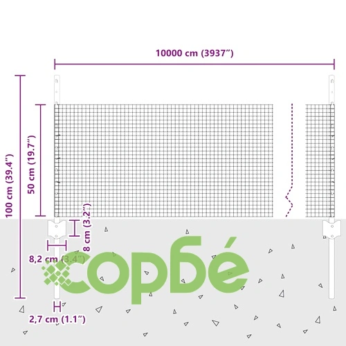 Заварена мрежеста ограда с U колчета зелена 0.5 x 100 м стомана ➤ топ цена ➤ sorbe.bg