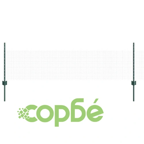 Заварена оградна мрежа с 44 U колчета зелена 0.5x100 м стомана ➤ топ цена ➤ sorbe.bg