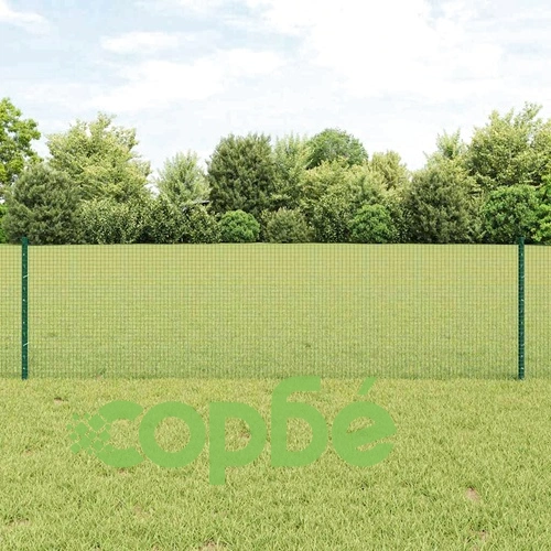 Заварена телена ограда с 44 U колчета зелена 0.6x100 м стомана ➤ топ цена ➤ sorbe.bg