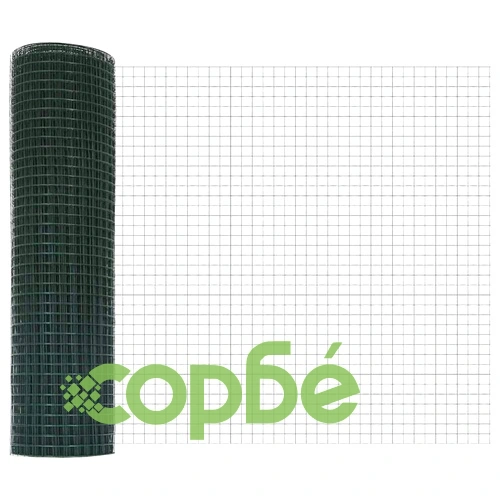 Заварена телена ограда с 44 U колчета зелена 0.6x100 м стомана ➤ топ цена ➤ sorbe.bg