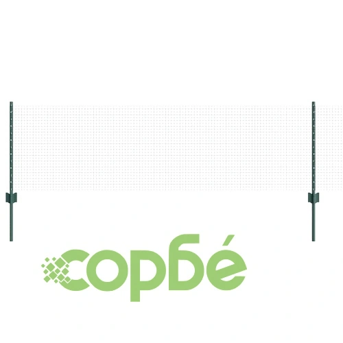 Заварена мрежеста ограда с 44 U-образни колчета зелена 0.6x100 м стомана ➤ топ цена ➤ sorbe.bg