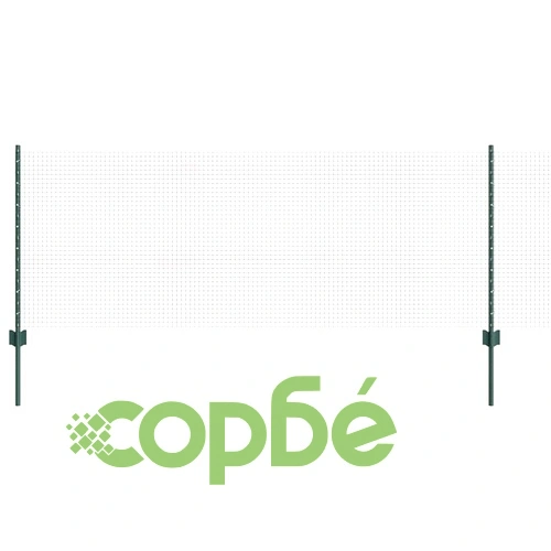 Заварена мрежеста ограда с 44 U колчета зелена 0.8x100 м стомана ➤ топ цена ➤ sorbe.bg